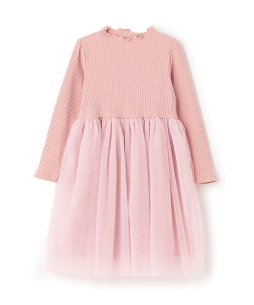 Lycee mine（リセマイン）の「チュールドッキングワンピース（ワンピース・キッズ・ブラック/ブルーグレー/ピンク・110cm/130cm/150cm/140cm/120cm/100cm）」の4枚目の写真