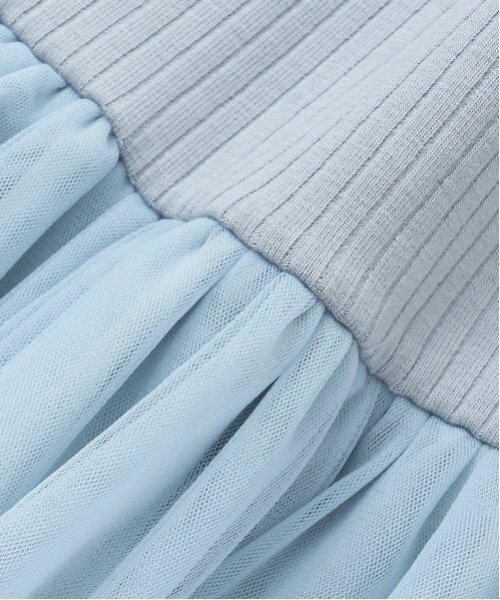 Lycee mine（リセマイン）の「チュールドッキングワンピース（ワンピース・キッズ・ブラック/ブルーグレー/ピンク・110cm/130cm/150cm/140cm/120cm/100cm）」の12枚目の写真