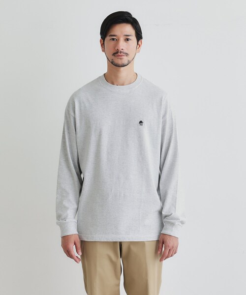 TAKEO KIKUCHI(タケオキクチ)の「【LIMITED】ワンポイント刺繍 長袖Tシャツ(Tシャツ/カットソー・メンズ・ブラック/ホワイト/ライトグレー・01/02/03/04)」の5枚目の写真