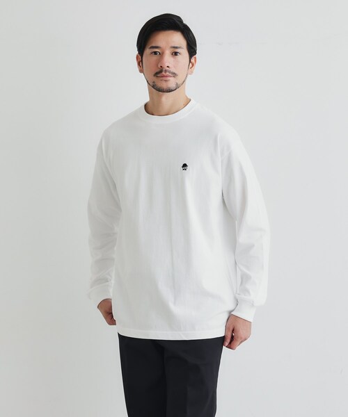 TAKEO KIKUCHI（タケオキクチ）の「【LIMITED】ワンポイント刺繍 長袖Tシャツ（Tシャツ/カットソー・メンズ・ブラック/ホワイト/ライトグレー・01/02/03/04）」の17枚目の写真