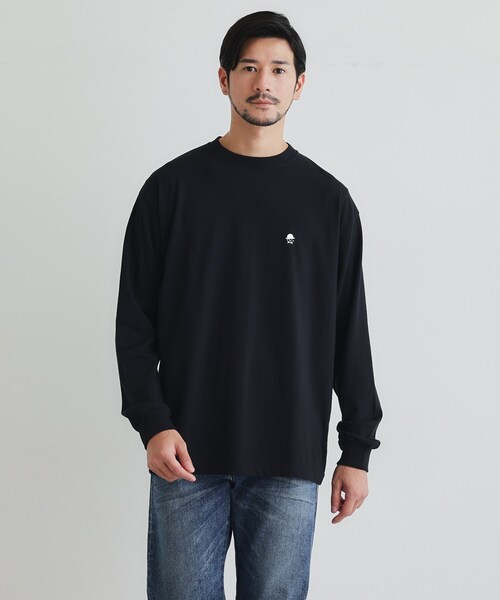 TAKEO KIKUCHI（タケオキクチ）の「【LIMITED】ワンポイント刺繍 長袖Tシャツ（Tシャツ/カットソー・メンズ・ブラック/ホワイト/ライトグレー・01/02/03/04）」の9枚目の写真