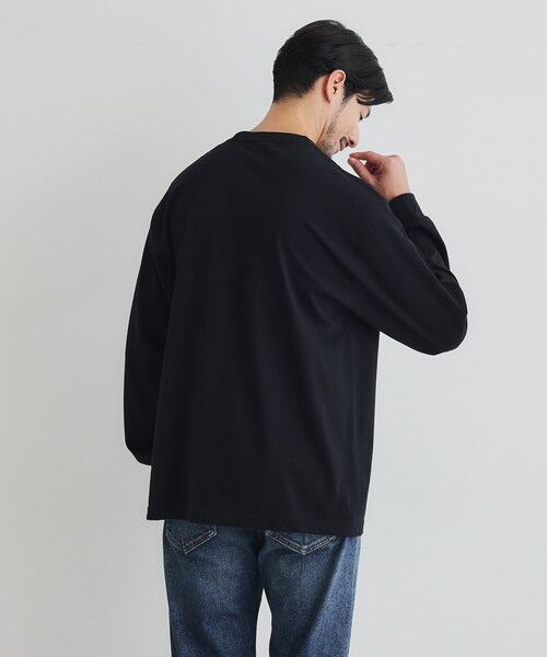 TAKEO KIKUCHI（タケオキクチ）の「【LIMITED】ワンポイント刺繍 長袖Tシャツ（Tシャツ/カットソー・メンズ・ブラック/ホワイト/ライトグレー・01/02/03/04）」の8枚目の写真