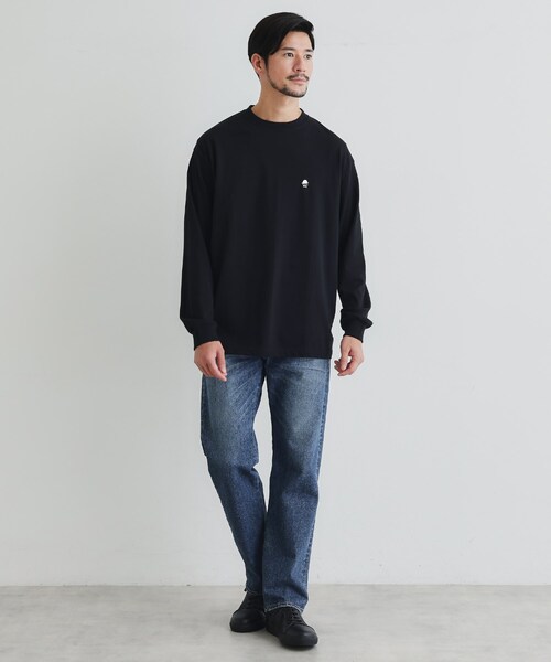 TAKEO KIKUCHI（タケオキクチ）の「【LIMITED】ワンポイント刺繍 長袖Tシャツ（Tシャツ/カットソー・メンズ・ブラック/ホワイト/ライトグレー・01/02/03/04）」の7枚目の写真