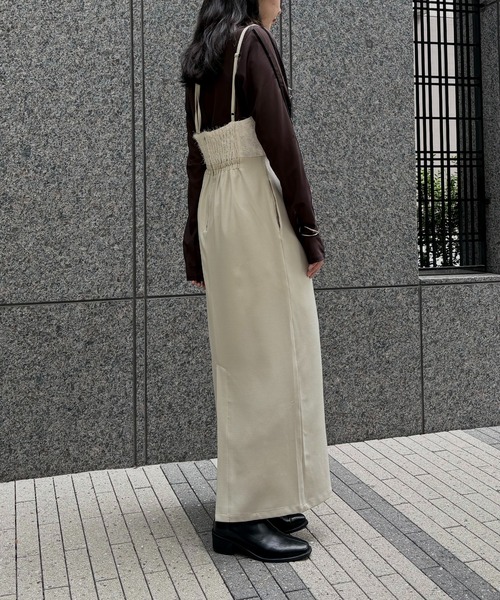 &g'aime(アンジェム)の「【&g'aime】ビスチェレイヤードワンピース Bustier Layered Dress(ワンピース・レディース・ブラック/アイボリー・FREE)」の13枚目の写真