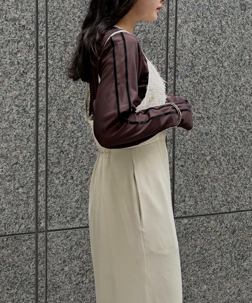 &g'aime(アンジェム)の「【&g'aime】ビスチェレイヤードワンピース Bustier Layered Dress(ワンピース・レディース・ブラック/アイボリー・FREE)」の10枚目の写真