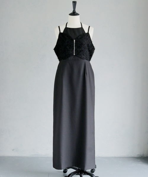 &g'aime(アンジェム)の「【&g'aime】ビスチェレイヤードワンピース Bustier Layered Dress(ワンピース・レディース・ブラック/アイボリー・FREE)」の19枚目の写真