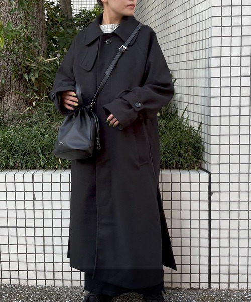のんののん様★DSC / オックスレイヤードビッグコート セール】DRAW(ドロー) / テックメルトンシングルビッグコート（ステン