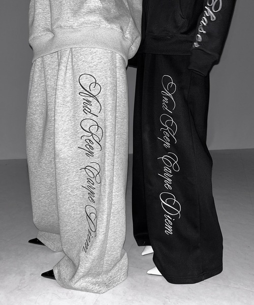 me+em select(ミームセレクト)の「【 3color 】レタリングロゴ刺繍ワイドスウェットパンツ / lettering logo embroidery wide sweatpants(スウェットパンツ・レディース・グレー/ブラック/ピンク・FREE)」の21枚目の写真