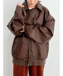 フェイクレザーブルゾン