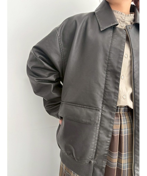 SM2（エスエムツー）の「フェイクレザーブルゾン（ブルゾン・レディース・ブラック/ブラウン・F）」の7枚目の写真