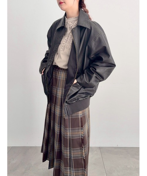 SM2（エスエムツー）の「フェイクレザーブルゾン（ブルゾン・レディース・ブラック/ブラウン・F）」の5枚目の写真