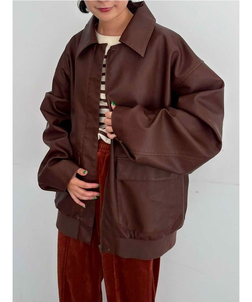 SM2（エスエムツー）の「フェイクレザーブルゾン（ブルゾン・レディース・ブラック/ブラウン・F）」の11枚目の写真