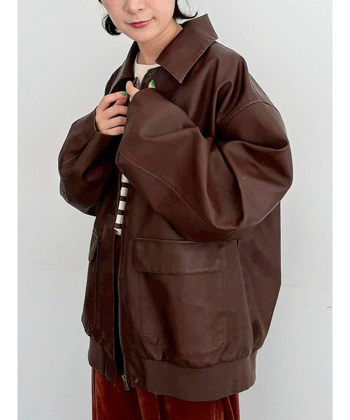 SM2（エスエムツー）の「フェイクレザーブルゾン（ブルゾン・レディース・ブラック/ブラウン・F）」の13枚目の写真