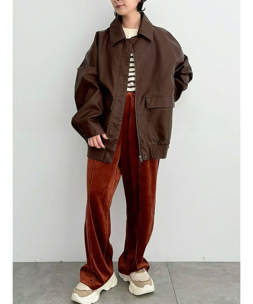 SM2（エスエムツー）の「フェイクレザーブルゾン（ブルゾン・レディース・ブラック/ブラウン・F）」の14枚目の写真