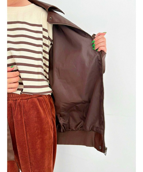 SM2（エスエムツー）の「フェイクレザーブルゾン（ブルゾン・レディース・ブラック/ブラウン・F）」の18枚目の写真