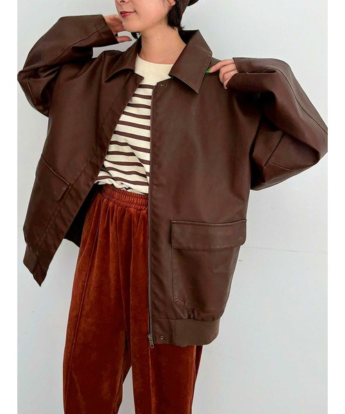 SM2（エスエムツー）の「フェイクレザーブルゾン（ブルゾン・レディース・ブラック/ブラウン・F）」の19枚目の写真