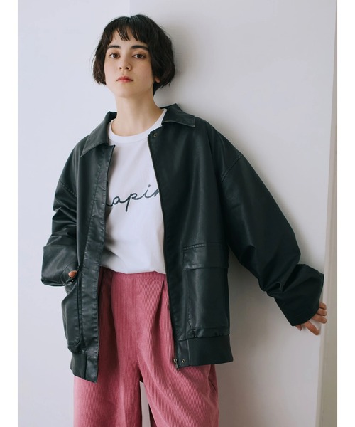 SM2（エスエムツー）の「フェイクレザーブルゾン（ブルゾン・レディース・ブラック/ブラウン・F）」の3枚目の写真