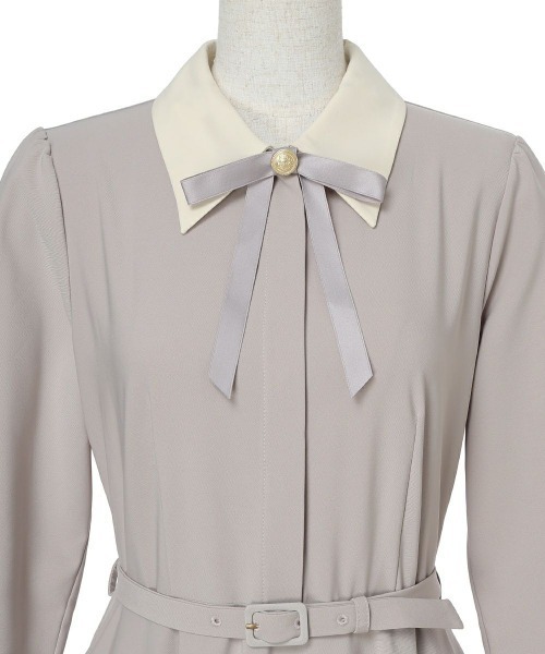 an another angelus(アンアナザーアンジェラス)の「リボンタイ付きクレリックサーキュラーワンピース/fint フィント(ワンピース・レディース・ライトグレー/チャコールグレー・FREE)」の19枚目の写真