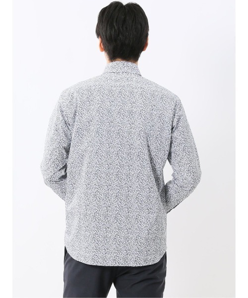 TAKA-Q(タカキュー)の「シャツ メンズ 長袖 ストレッチ 綿混 プリント ボタンダウン (シャツ/ブラウス・メンズ・ホワイト/ネイビー・MEDIUM/LARGE/X-LARGE)」の6枚目の写真
