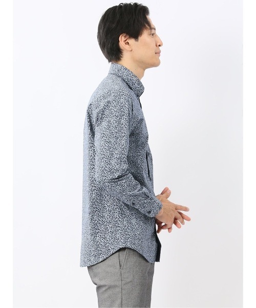 TAKA-Q(タカキュー)の「シャツ メンズ 長袖 ストレッチ 綿混 プリント ボタンダウン (シャツ/ブラウス・メンズ・ホワイト/ネイビー・MEDIUM/LARGE/X-LARGE)」の17枚目の写真