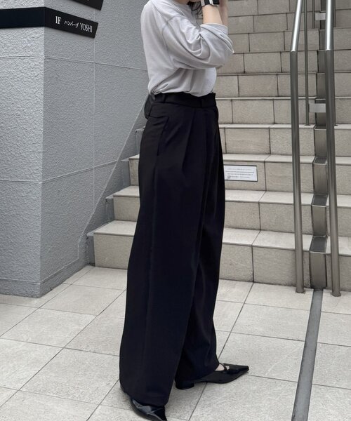 gemeil(ジェムイル)の「【Yukina企画】タックワイドパンツ(IF-324)(その他パンツ・レディース・ブラック/ベージュ/ネイビー・TM/FREE)」の6枚目の写真