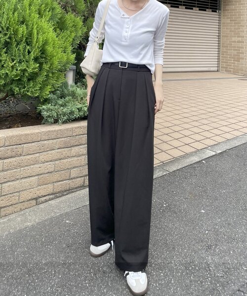 gemeil(ジェムイル)の「【Yukina企画】タックワイドパンツ(IF-324)(その他パンツ・レディース・ブラック/ベージュ/ネイビー・TM/FREE)」の8枚目の写真