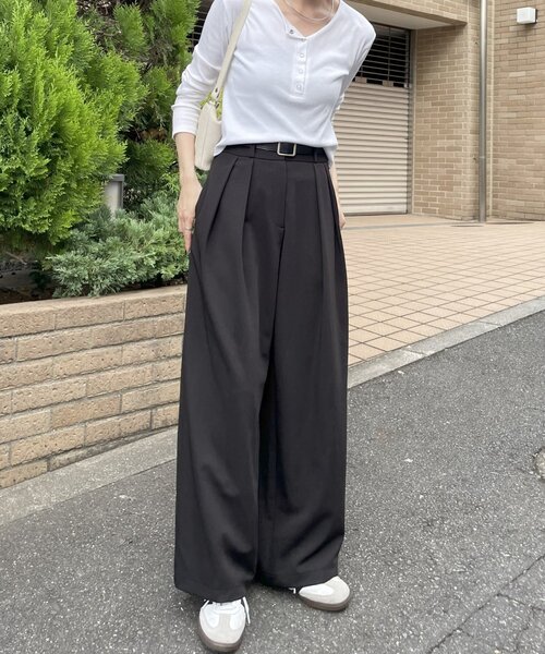 gemeil(ジェムイル)の「【Yukina企画】タックワイドパンツ(IF-324)(その他パンツ・レディース・ブラック/ベージュ/ネイビー・TM/FREE)」の9枚目の写真