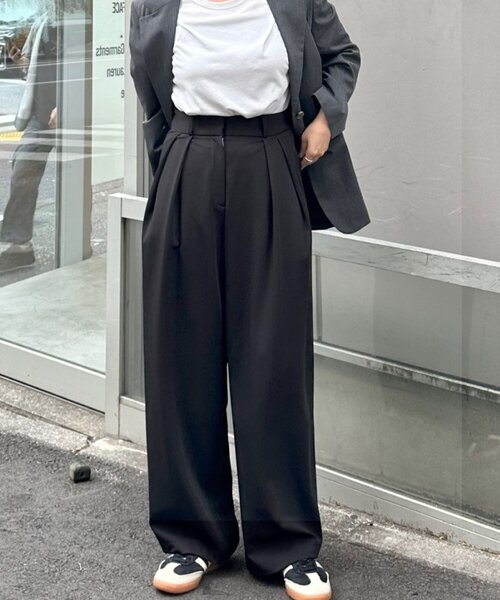 gemeil(ジェムイル)の「【Yukina企画】タックワイドパンツ(IF-324)(その他パンツ・レディース・ブラック/ベージュ/ネイビー・TM/FREE)」の12枚目の写真