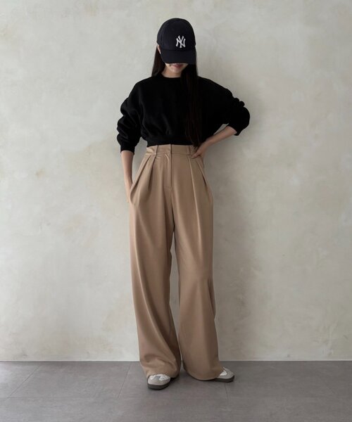 gemeil(ジェムイル)の「【Yukina企画】タックワイドパンツ(IF-324)(その他パンツ・レディース・ブラック/ベージュ/ネイビー・TM/FREE)」の22枚目の写真