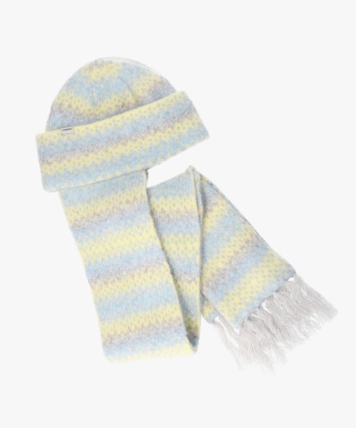 OVERRIDE(オーバーライド)の「OVERRIDE x TOMII WINTER SCARF WATCH / オーバーライド(ニットキャップ/ビーニー・レディース・レッド/イエロー・57~59cm)」の6枚目の写真