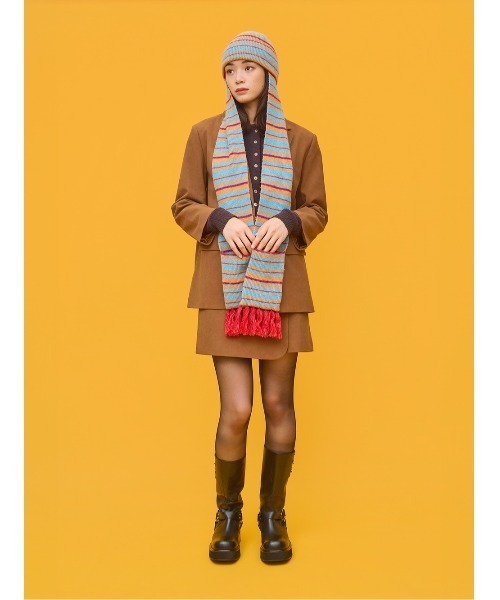 OVERRIDE(オーバーライド)の「OVERRIDE x TOMII WINTER SCARF WATCH / オーバーライド(ニットキャップ/ビーニー・レディース・レッド/イエロー・57~59cm)」の8枚目の写真