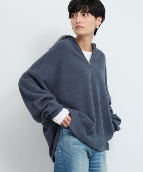 BARNYARDSTORM（バンヤードストーム）の「BARNYARDSTORM / フロントZIPシャギーニット / ハンドウォッシャブル（ニット/セーター・レディース・ブルーグレー/アイボリー・FREE）」の20枚目の写真