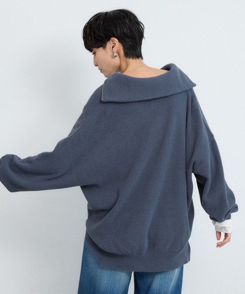 BARNYARDSTORM（バンヤードストーム）の「BARNYARDSTORM / フロントZIPシャギーニット / ハンドウォッシャブル（ニット/セーター・レディース・ブルーグレー/アイボリー・FREE）」の16枚目の写真