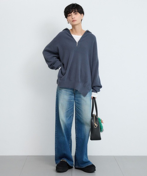 BARNYARDSTORM / フロントZIPシャギーニット / ハンドウォッシャブル