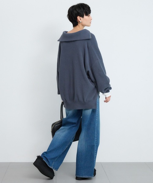 BARNYARDSTORM（バンヤードストーム）の「BARNYARDSTORM / フロントZIPシャギーニット / ハンドウォッシャブル（ニット/セーター・レディース・ブルーグレー/アイボリー・FREE）」の21枚目の写真