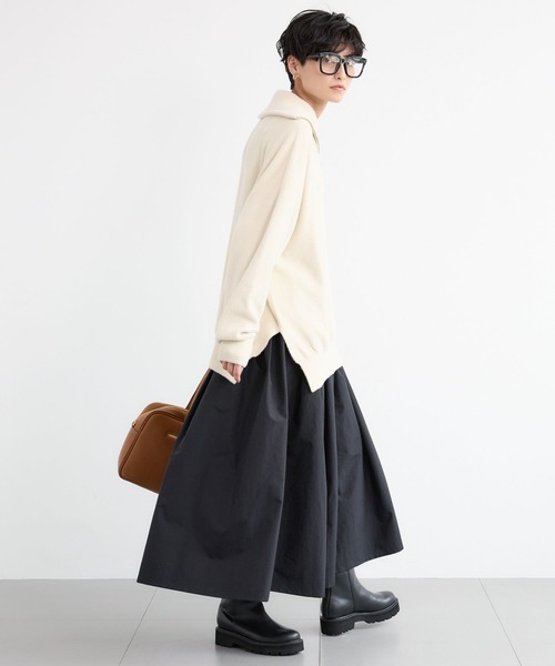 BARNYARDSTORM（バンヤードストーム）の「BARNYARDSTORM / フロントZIPシャギーニット / ハンドウォッシャブル（ニット/セーター・レディース・ブルーグレー/アイボリー・FREE）」の3枚目の写真