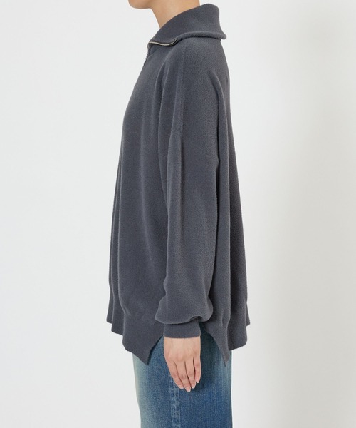 BARNYARDSTORM（バンヤードストーム）の「BARNYARDSTORM / フロントZIPシャギーニット / ハンドウォッシャブル（ニット/セーター・レディース・ブルーグレー/アイボリー・FREE）」の6枚目の写真