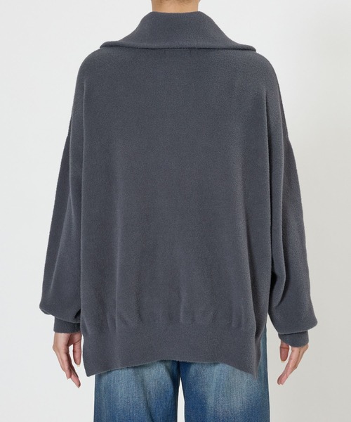 BARNYARDSTORM（バンヤードストーム）の「BARNYARDSTORM / フロントZIPシャギーニット / ハンドウォッシャブル（ニット/セーター・レディース・ブルーグレー/アイボリー・FREE）」の8枚目の写真