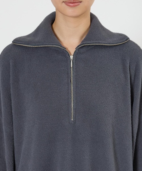 BARNYARDSTORM（バンヤードストーム）の「BARNYARDSTORM / フロントZIPシャギーニット / ハンドウォッシャブル（ニット/セーター・レディース・ブルーグレー/アイボリー・FREE）」の9枚目の写真