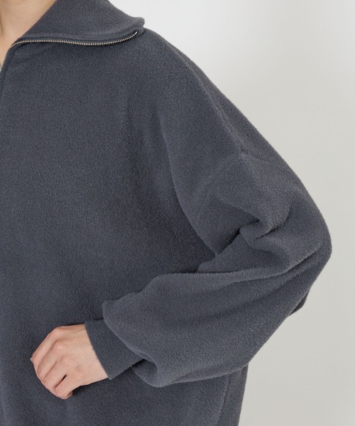 BARNYARDSTORM（バンヤードストーム）の「BARNYARDSTORM / フロントZIPシャギーニット / ハンドウォッシャブル（ニット/セーター・レディース・ブルーグレー/アイボリー・FREE）」の10枚目の写真