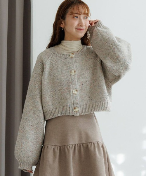 flower（フラワー）の「ポッピングファンシーニット（カーディガン/ボレロ・レディース・アイボリー/ベージュ・FREE）」の2枚目の写真