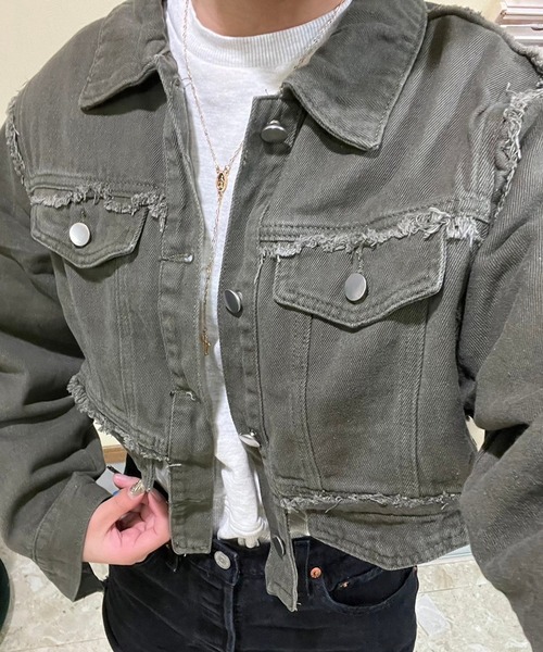 Flugge(フラッジー)の「カーキショートジャケット(その他アウター・レディース・カーキ・FREE)」の7枚目の写真