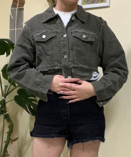 Flugge(フラッジー)の「カーキショートジャケット(その他アウター・レディース・カーキ・FREE)」の6枚目の写真