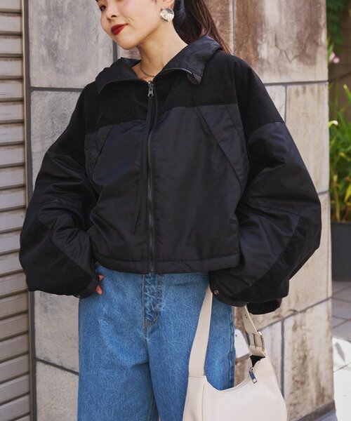 CIAOPANIC TYPY（チャオパニックティピー）の「【etsinta】リバーシブル中綿ショートモンスタージャケット（ダウンジャケット/コート・レディース・ブラック/カーキ/キャメル・ONE SIZE）」の5枚目の写真