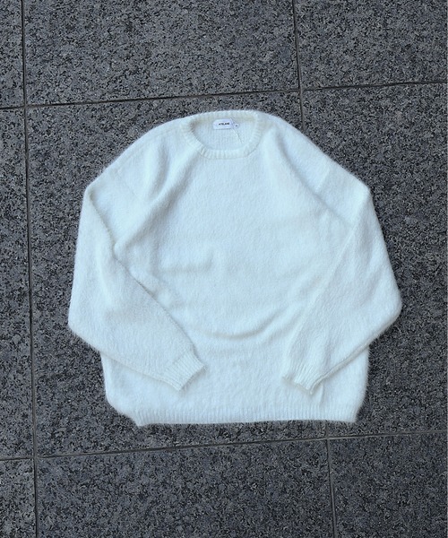 ATELANE / シャギーニットプルオーバー/ボーダー