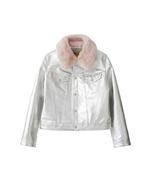 HYSTERIC GLAMOUR(ヒステリックグラマー)の「HYSTERIC ROLLERSワッペン ショートレザーブルゾン(ブルゾン・レディース・ブラック/シルバー・FREE)」の2枚目の写真