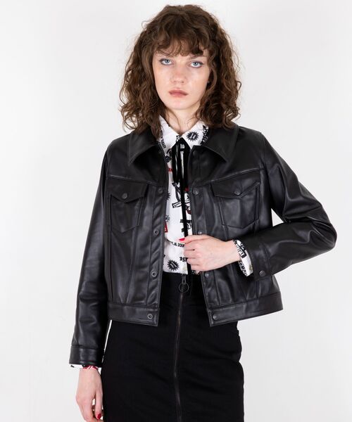 HYSTERIC ROLLERSワッペン ショートレザーブルゾン（その他アウター