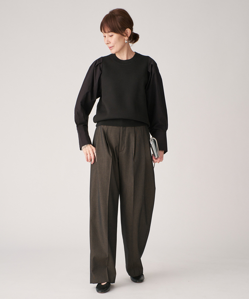 VERMEIL par iena（ヴェルメイユパーイエナ）の「Combi Sleeve Knit（ニット/セーター・レディース・ホワイト/ブラック・FREE）」の20枚目の写真