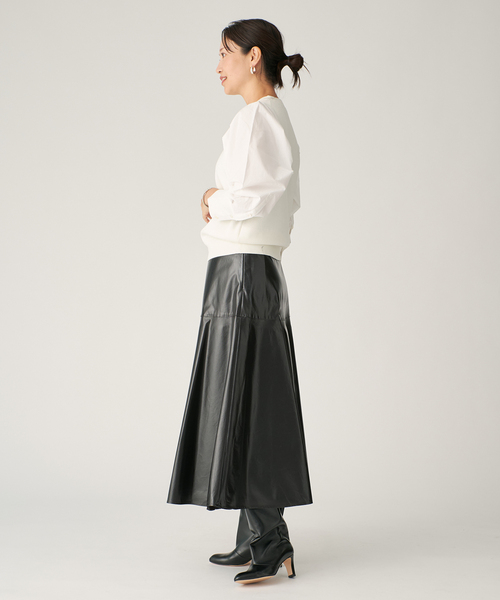 VERMEIL par iena（ヴェルメイユパーイエナ）の「Combi Sleeve Knit（ニット/セーター・レディース・ホワイト/ブラック・FREE）」の14枚目の写真