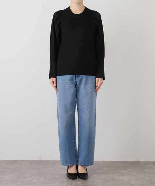 VERMEIL par iena（ヴェルメイユパーイエナ）の「Combi Sleeve Knit（ニット/セーター・レディース・ホワイト/ブラック・FREE）」の13枚目の写真